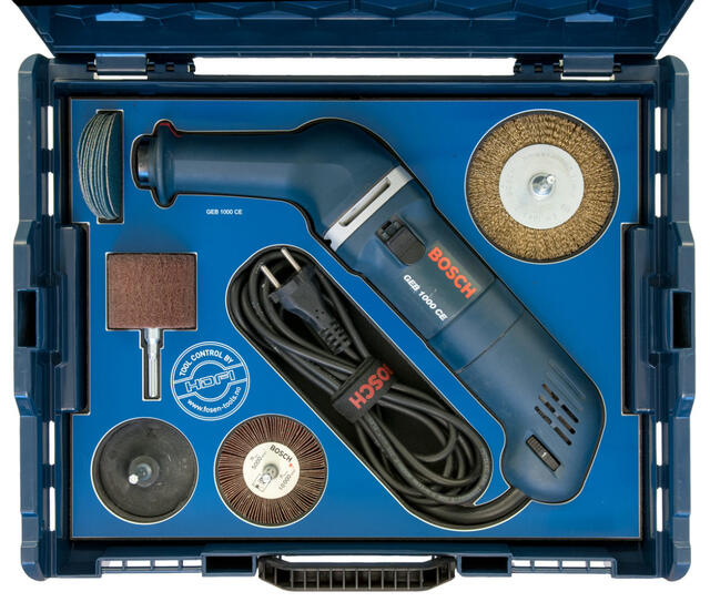 Bosch rettsliper organisert med tilbehør